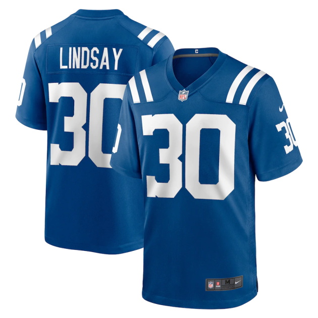 mens nike phillip lindsay royal indianapolis colts game player jersey